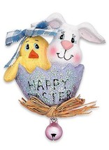 Resin Bunny/Duck Easter Brooch in Goldtone With Bell #BP140 - £12.48 GBP