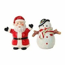 Jolly Seasons Christmas Santa Claus And Mr Snowman Salt And Pepper Shakers Set - £13.31 GBP
