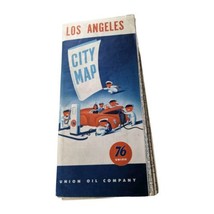 1950&#39;s 76 Union Rand McNally Folding Travel Map of Los Angeles - £5.43 GBP