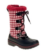 NEW Ozark Trail Houndstooth Red Black Faux Fur Trim Winter Boots Youth G... - $21.99