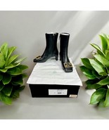 New In Box VERSACE Black Leather Greca Ankle Boots Size 38 IT / 8 US - $677.00 CAD