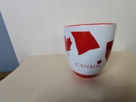Coffee Mug Canada Red and White Heavy 4 Inches - £11.84 GBP