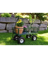 Garden Cart 10-Inch Tires Utility Carts 400-lb. Steel Mesh Gardening Yar... - £113.18 GBP