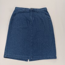 Lee Casuals Wrinkle Free RN#34783 Womens Blue Cotton Pencil Denim Skirt Size 14M image 14