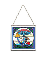 Mushrooms Square Stained Glass Suncatcher 6 x 6&quot; - $395.83 MXN