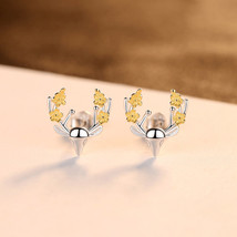 Fawn Stud Earrings S925 Whole Body Silver Earrings Simple Love Hipster Christmas - £13.58 GBP