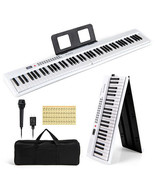88 Key Foldable Electric Keyboard Piano with Wireless MIDI and Dual Spea... - $214.03 CAD