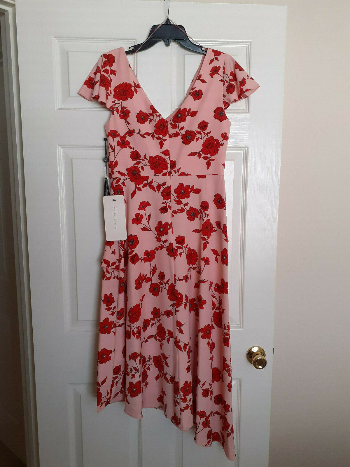 Adrianna Papell Living Blooms Ruffle FIT & FLARE Dress Pink/Red Multi    4 โฆ Item image 3