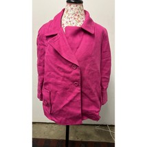  Talbots Fuchsia Linen Blend Blazer 16 Bold Retro Statement Jacket - $36.09