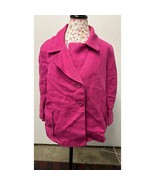  Talbots Fuchsia Linen Blend Blazer 16 Bold Retro Statement Jacket - $36.09