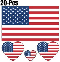 20PCS Patriotic Tattoos American Flag Tattoo Temporary Face Stick 4th of... - £8.59 GBP