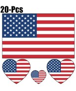 20PCS Patriotic Tattoos American Flag Tattoo Temporary Face Stick 4th of... - £8.52 GBP