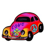 Car Buggy fabric Applique Iron On peace love flower Not embroidered 3 in... - $86.49 MXN