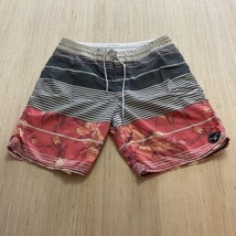 Billabong Adult 32 Colorful Floral Striped Drawstring  Swim Board Shorts Mens - £14.45 GBP