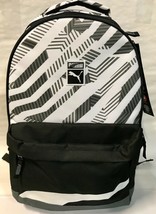 Puma Archeprint 17" Backpack  Black & White Geometric Print School Sport Travel - $27.94
