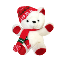 20&quot; Vintage 1988 K-MART Christmas Teddy Bear Scarf + Hat Stuffed Animal Plush - £52.39 GBP