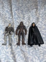 3 Kenner Star Wars action Figures Chewy, Luke.Han Solo 4in Loose 1995-96 Vintage - £14.47 GBP