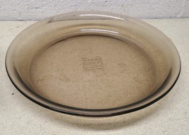 Vintage Corning Pyrex 9&quot;/23cm Pie Plate #209 Amber Smooth Edge Pie Pan  - $12.89