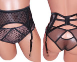 Victoria&#39;s Secret Lingerie Culotte &amp; Jarretière Ceinture Set Maille Bour... - $24.65