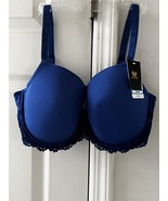 NWT Wacoal Women&#39;s 38DDD Embrace Lace Contour Underwire Bra 853191 Blue - $29.70