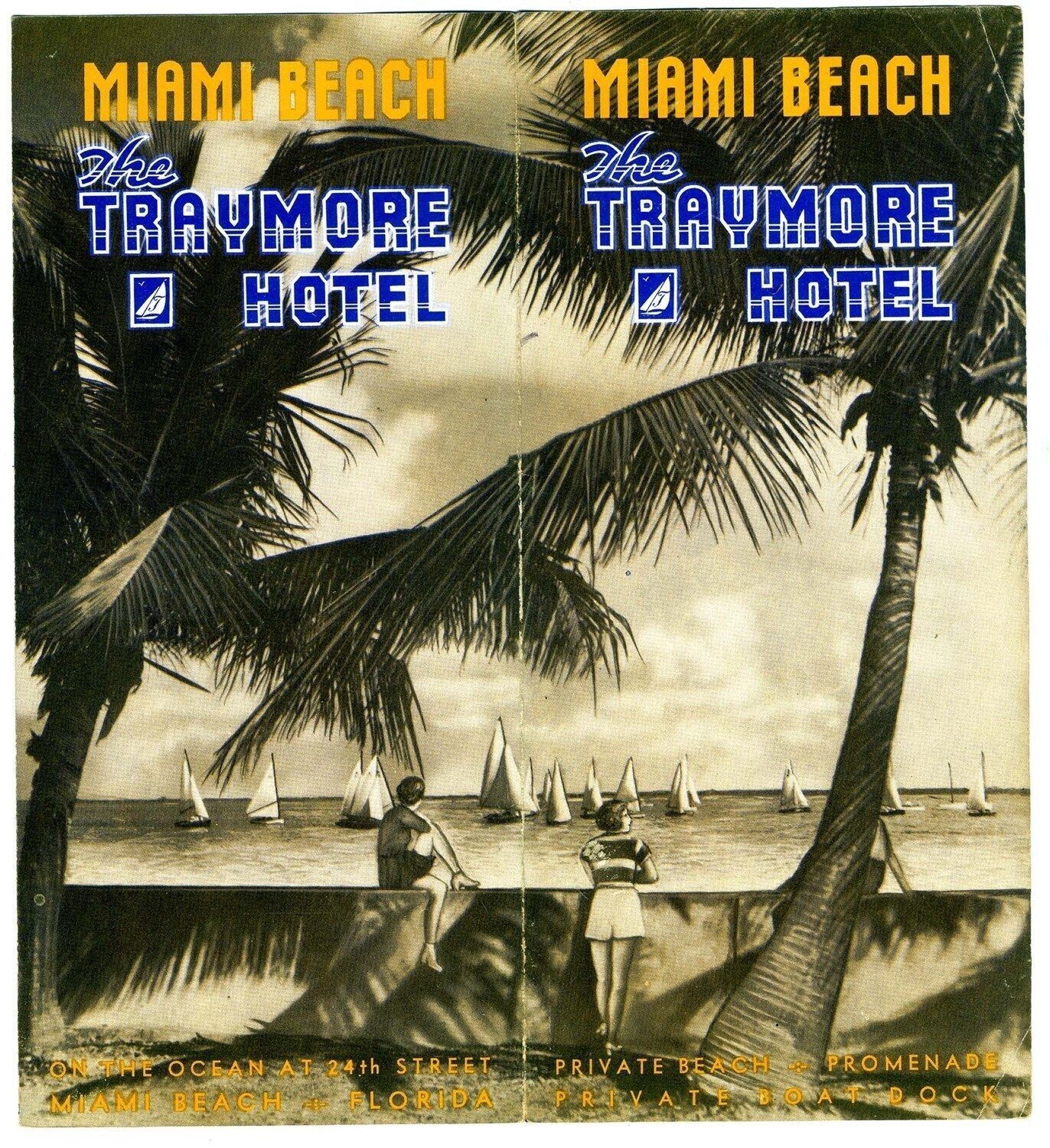 The Traymore Hotel Brochure Miami Beach Florida 1930's Art Deco Pre1940