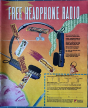 1986 Nabisco Brands Vintage Print Ad Purchase Candy Get Headphones 80&#39;s Graphics - $12.55