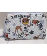 Vera Bradley RFID Turnlock Wallet MERRY MISCHIEF SNOW DAY wild animals - $80.91