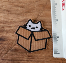 CAT Patch Iron On or Sew on Patch Kitten Iron-On Cat in a box Kitten in a box - £2.39 GBP