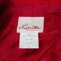 Vintage Lucille RN#102680 Women’s Red One-Button Cropped Blazer Jacket Sz Large  image 6