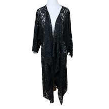 Lularoe Duster Cardigan Womens Large Black Lace Draped 3/4 Sleeve Sheer ... - £19.94 GBP