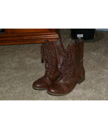Candies Womens Brown Fake Leather Cap Toe Boot Grunge Lace-up &amp; Zipper  ... - $14.00