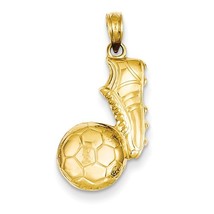 14K Yellow Gold Soccer Ball &amp; Shoe Pendant - $215.99