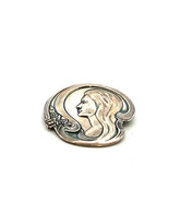 Vintage Signed Lunt 925 Sterling Art Nouveau Mother&#39;s Day Woman Brooch P... - £136.25 GBP