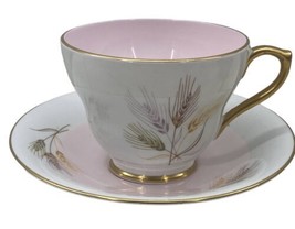 Beautiful Friedlanders England Tea Cup &amp; Saucer Hand Painted Summer Pink Wheat - £13.37 GBP