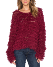 FOR LOVE &amp; LEMONS Womens Sweater Joplin Stylish Elegant Burgundy Size M - $63.72