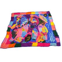 Vintage Scarf Ken Done Barrier Reef Colorful Abstract Square 28&quot; x 29&quot; S... - £35.92 GBP
