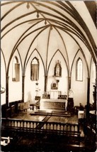 Church Interior RPPC French Mission at Native Village Real Photo Postcard I27 - £10.00 GBP