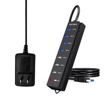 Usb Hub, 8-Port Powered Usb Hub With 4Ft Long Cable &amp; Individual On/Off Switches - £31.45 GBP