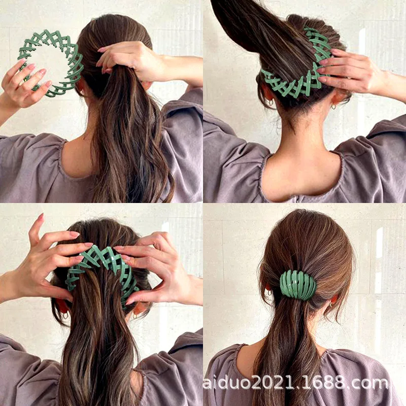 Play New Fashion Women Bun Hair Claw Horsetail Buckle Hair Clip Bird Nest Expand - £23.45 GBP