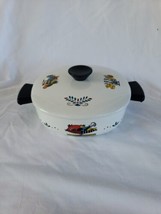 Vtg MCM 2-Handle Georges Briard Enamelware Dutch Oven Covered Pot Casserole Dish - £18.68 GBP