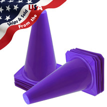 Quantity 10 9&quot; Tall PURPLE CONES Sports Training Safety Cones Go-Cart Sl... - £25.95 GBP