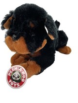 Peek-a-Boo Toys Rocco Rottweiler Black and Brown Dog Plush Stuffed Animal 15&quot; - £14.70 GBP