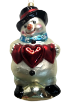 Christopher Radko Love You This Much Snowman Hearts Christmas Ornament 1999  - £62.76 GBP