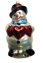 Christopher Radko Love You This Much Snowman Hearts Christmas Ornament 1999  - £61.49 GBP