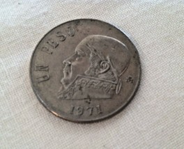 1971 Un One Peso Mexico Mexican Estados Unidos Mexicanos - £3.50 GBP