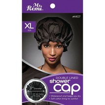 Ms. Remi Double Lined Shower Cap - Black XL - One Size Fits Most - #4407 - £2.39 GBP