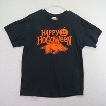 Arkansas Razorbacks T Shirt Size Large Happy Hogoween Halloween Black Orange - £13.75 GBP