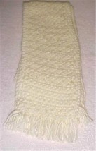 Hand Crochet Butter Yellow Soft Acrylic Scarf #200...54x5 New - $5.89
