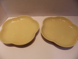 (2) Henn Pottery Roseville Spongeware Yellow Petal Side Plates - £15.81 GBP