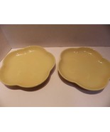 (2) Henn Pottery Roseville Spongeware Yellow Petal Side Plates - £15.50 GBP